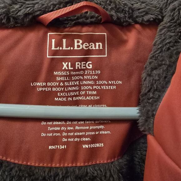 Women's LL Bean Winter Warmer Jacket-Size XL Burnt Orange EUC - Picture 3 of 12